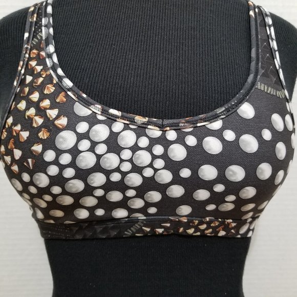 Reebok sports bra XS stud print racerback PlayIce pullover style workout gym - Picture 5 of 15